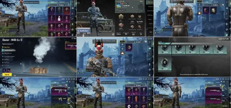 PGM496 Glacier M416 Level 1, 26 Outfit Sets, 1 Mythic Set, Name Change Card, Many Emotes & Parachutes (G)